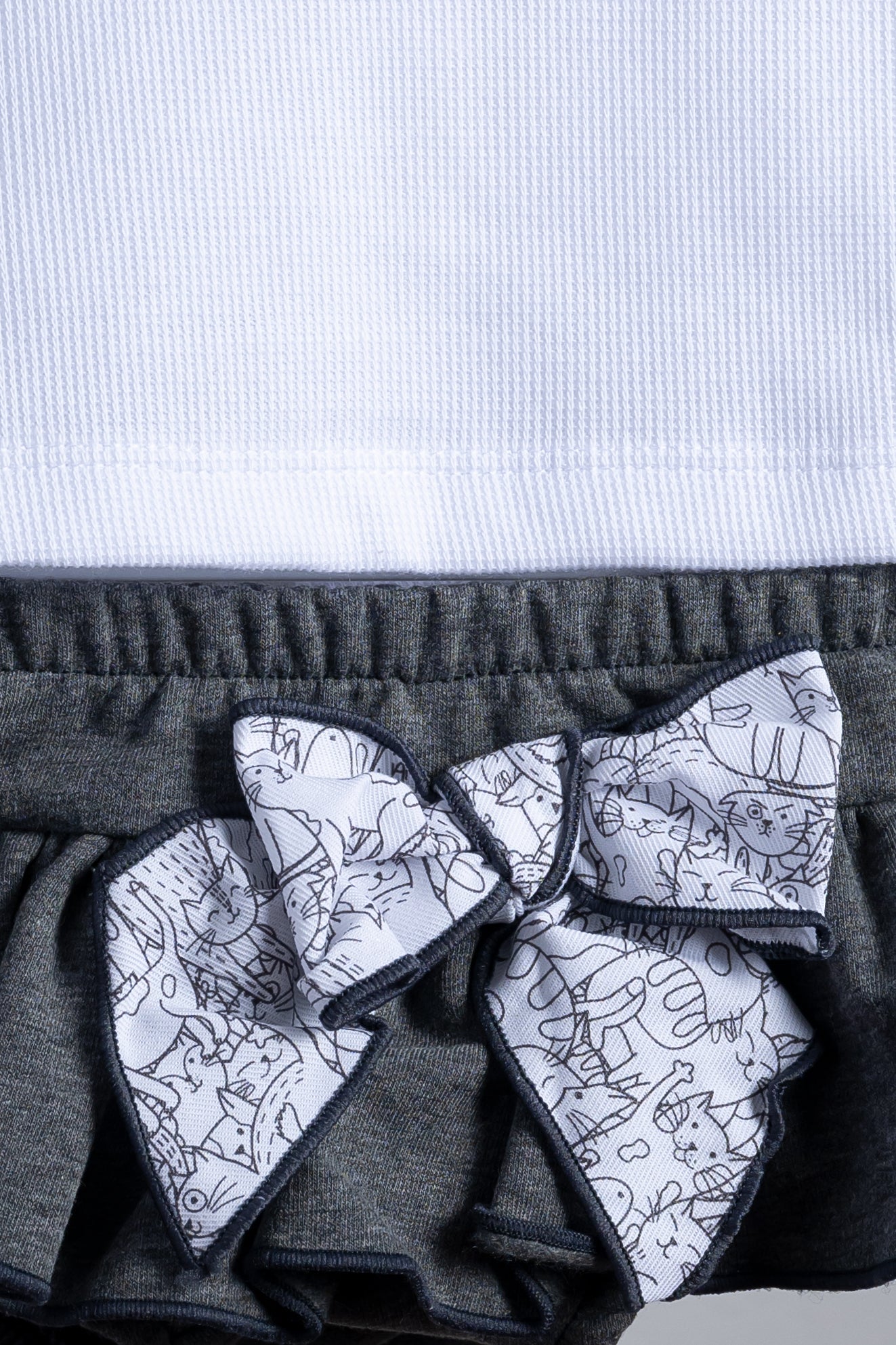 Setje shirt met bloomer grijs met wit