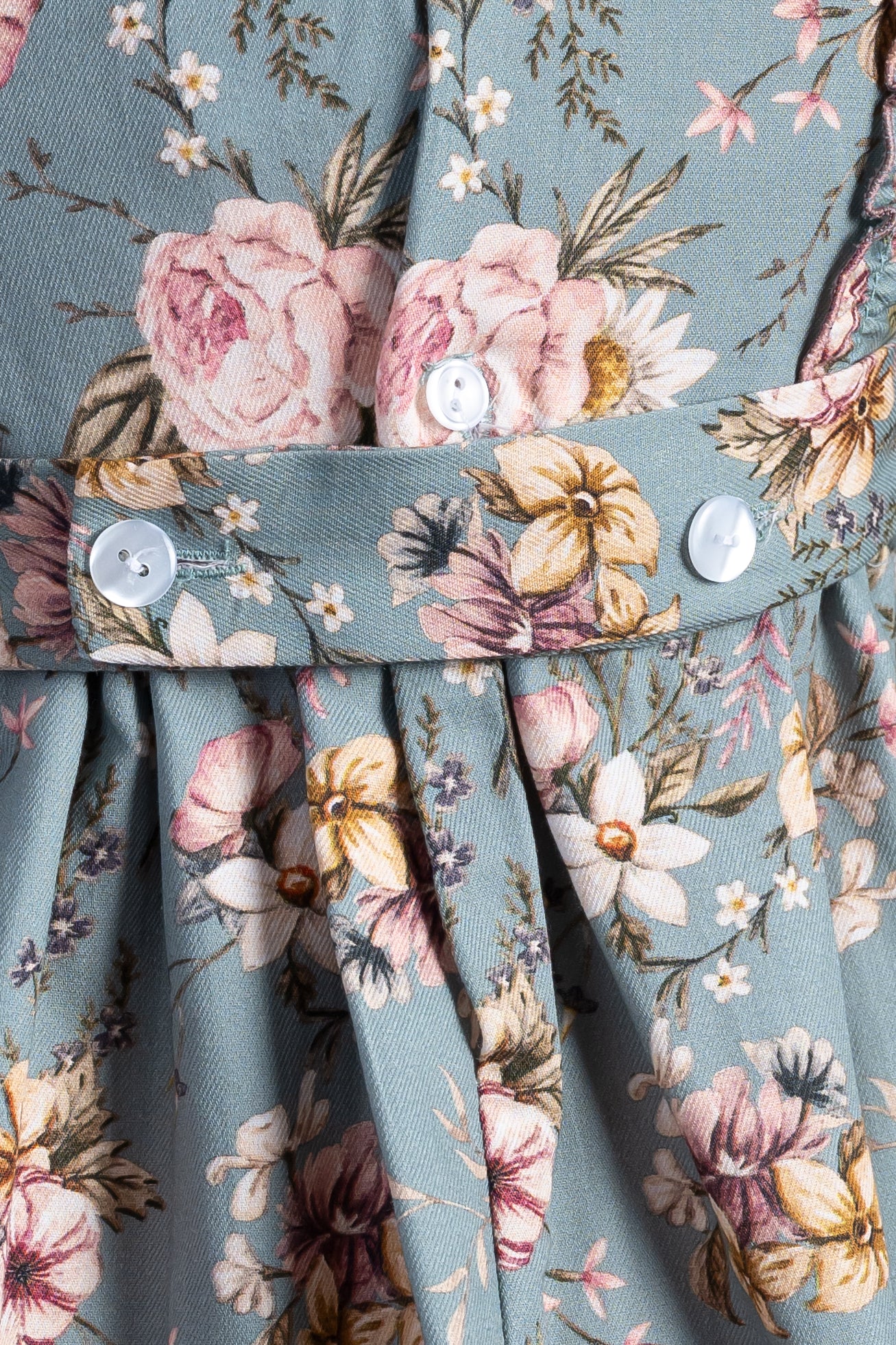 Vestido verde con lazo rosa - Baby Ferr