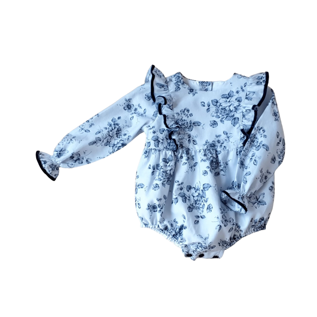 Blauwe bloemen romper