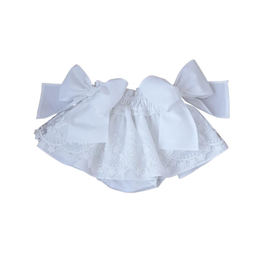 Witte bloomer met 2 strikken