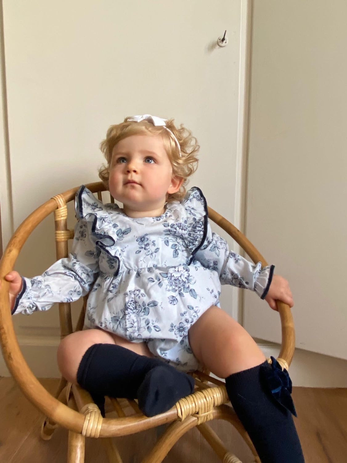 Blauwe bloemen romper