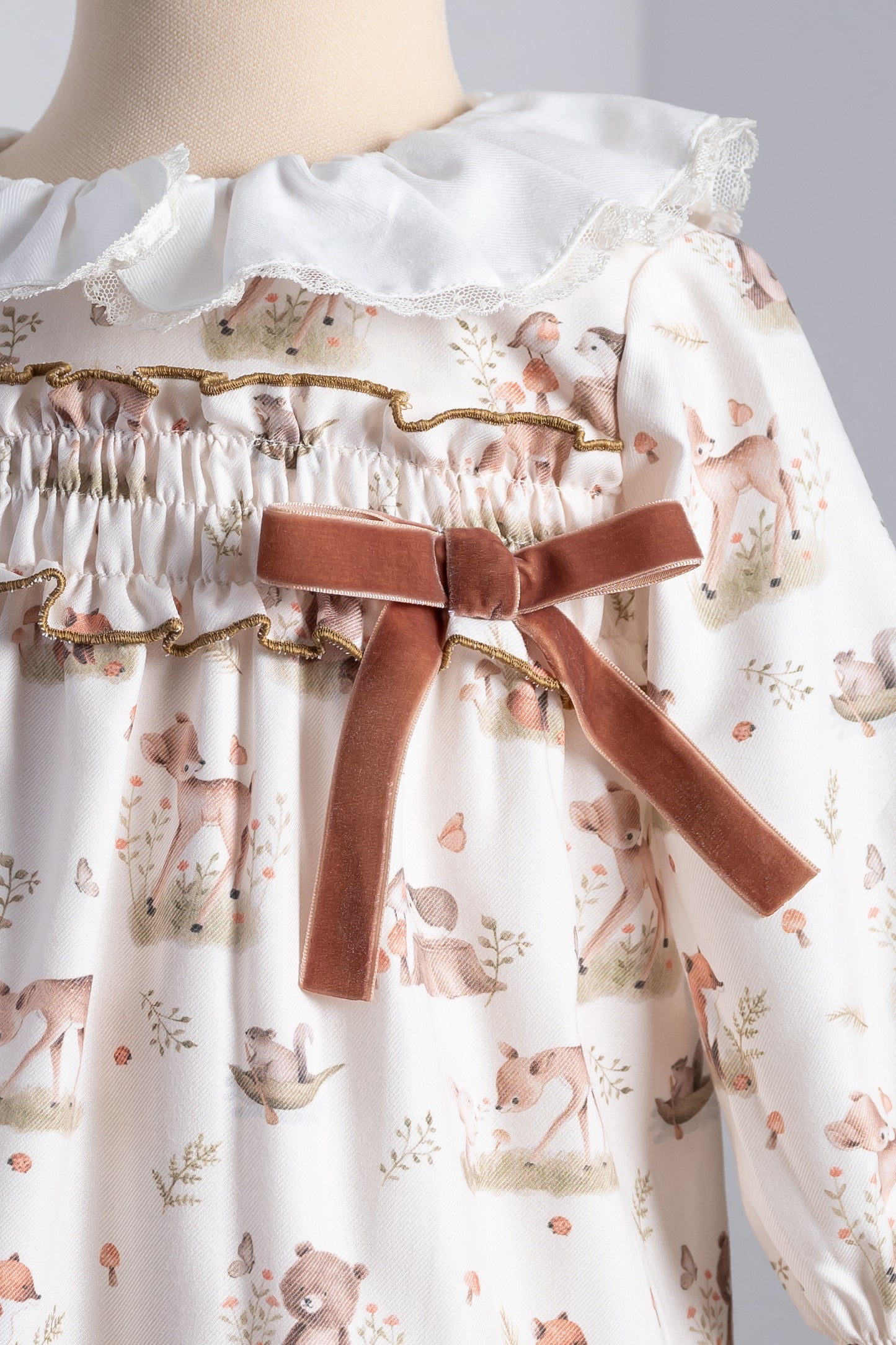 Dierenprint jurk met velvet strikje