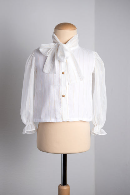 Witte blouse met gouden streepjes