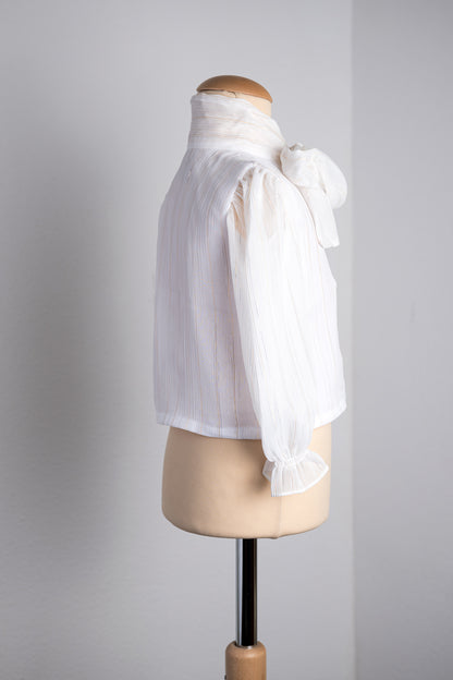 Witte blouse met gouden streepjes