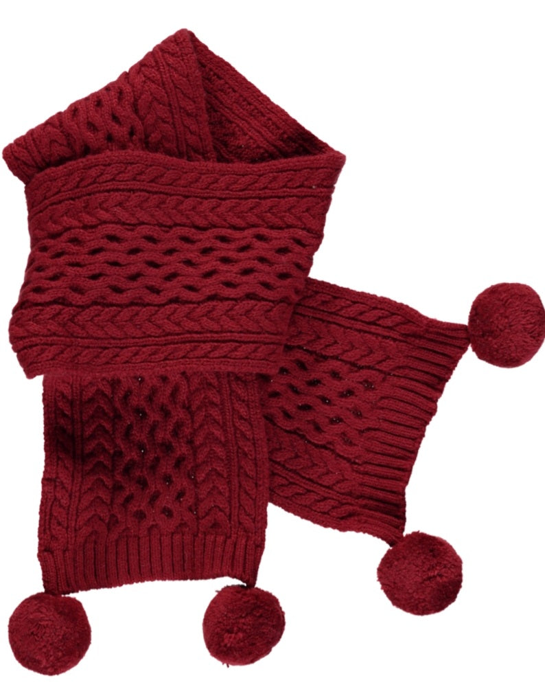 Sjaal van wol en cashmere donker rood