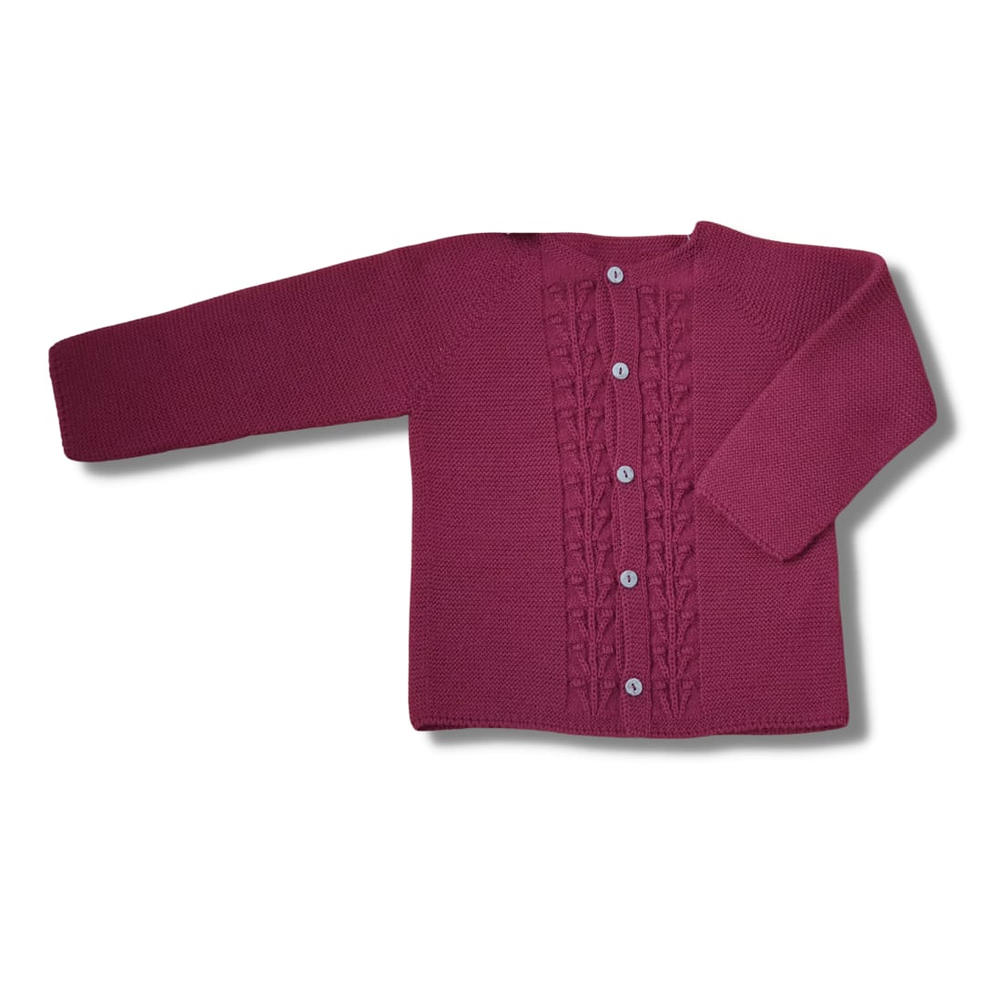 Gebreid vestje donker rood