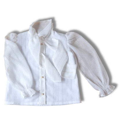 Witte blouse met gouden streepjes