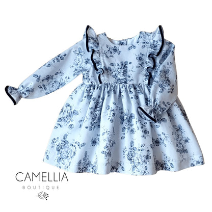 Blauwe bloemen jurk